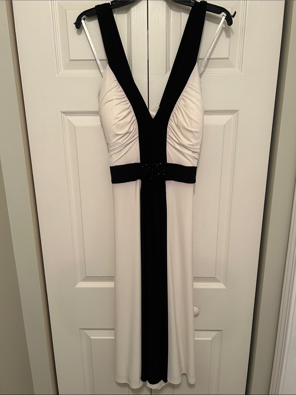 Dressbarn Black and White V-Neck Dress